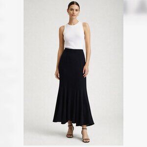 Co Collection Japanese Fabric Peplum Maxi Skirt Black